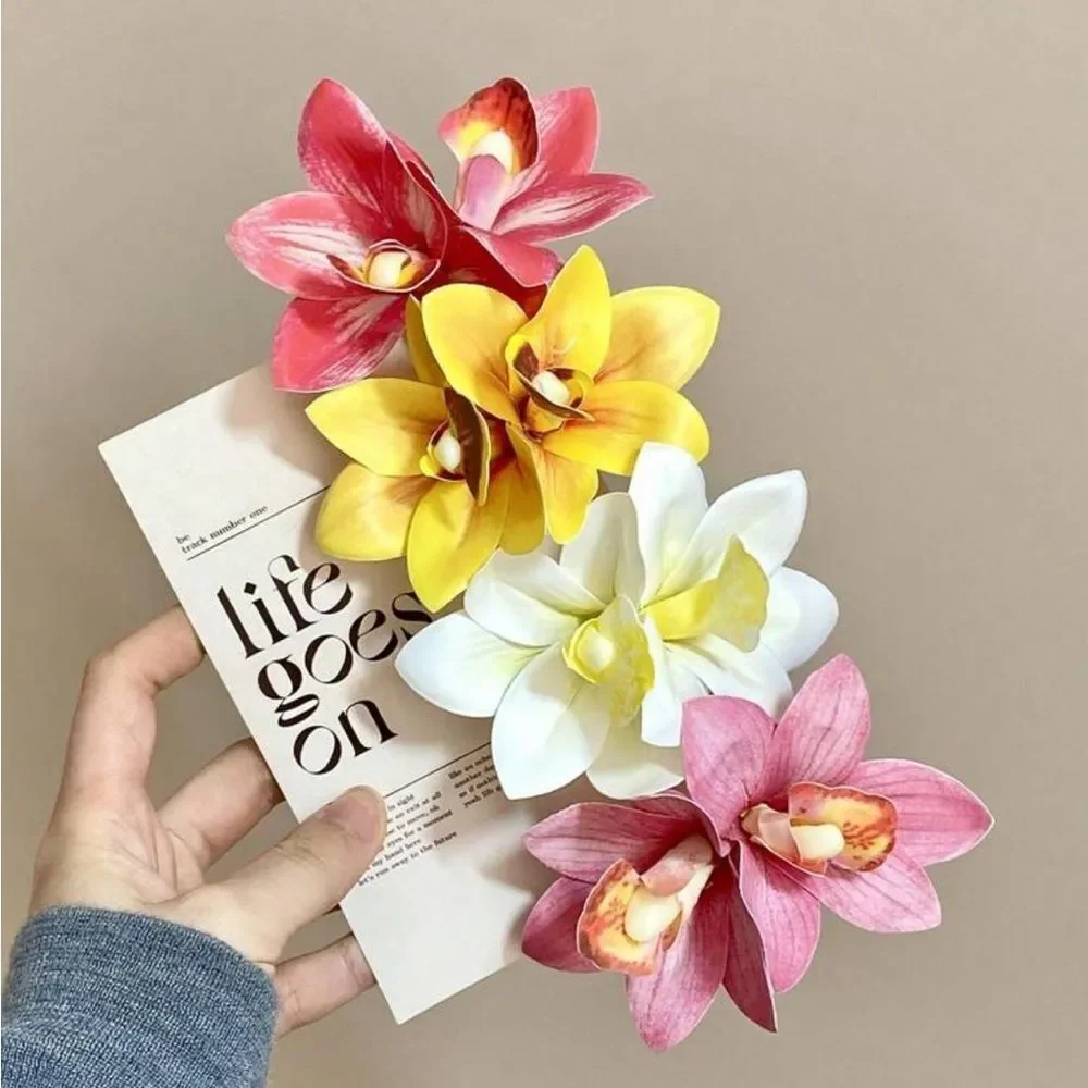 Yellow orchid flower Hair Clip A1609